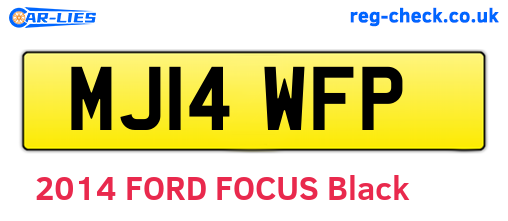 MJ14WFP are the vehicle registration plates.