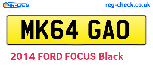 MK64GAO are the vehicle registration plates.