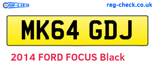 MK64GDJ are the vehicle registration plates.