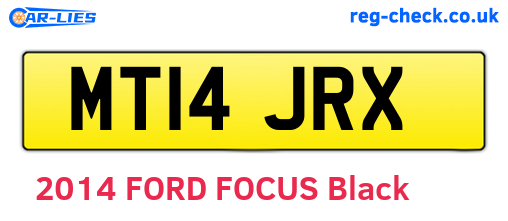 MT14JRX are the vehicle registration plates.
