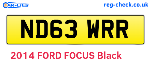 ND63WRR are the vehicle registration plates.
