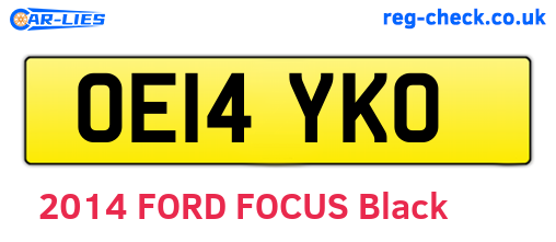 OE14YKO are the vehicle registration plates.