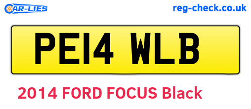 PE14WLB are the vehicle registration plates.