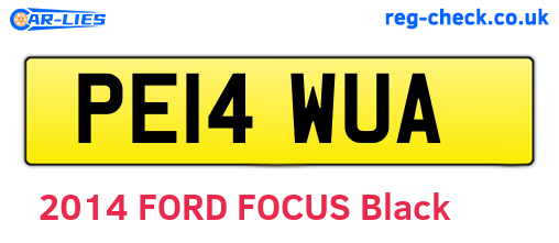 PE14WUA are the vehicle registration plates.