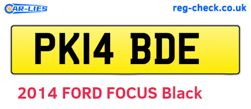 PK14BDE are the vehicle registration plates.