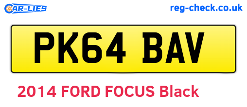 PK64BAV are the vehicle registration plates.