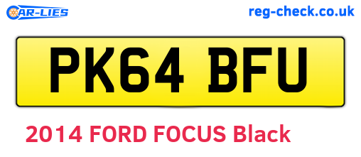 PK64BFU are the vehicle registration plates.