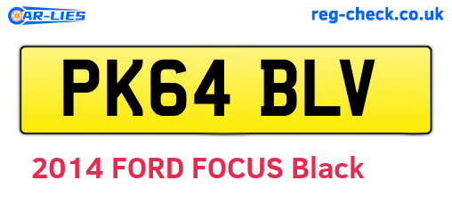 PK64BLV are the vehicle registration plates.
