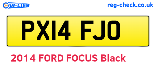 PX14FJO are the vehicle registration plates.
