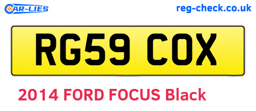 RG59COX are the vehicle registration plates.