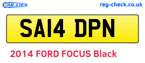SA14DPN are the vehicle registration plates.