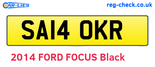 SA14OKR are the vehicle registration plates.