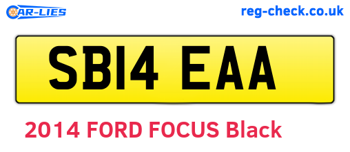 SB14EAA are the vehicle registration plates.