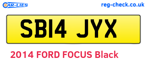 SB14JYX are the vehicle registration plates.