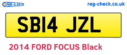 SB14JZL are the vehicle registration plates.