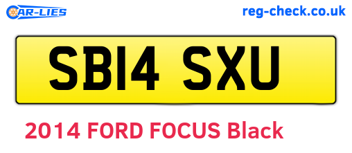 SB14SXU are the vehicle registration plates.