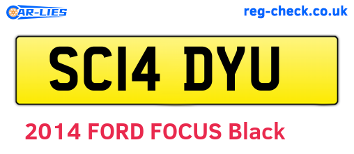 SC14DYU are the vehicle registration plates.