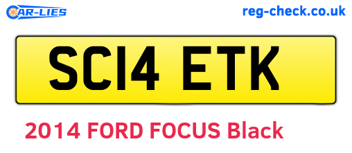 SC14ETK are the vehicle registration plates.