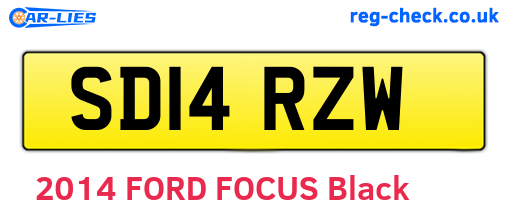 SD14RZW are the vehicle registration plates.