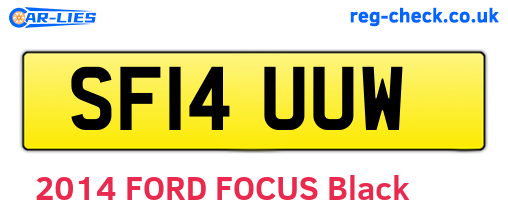 SF14UUW are the vehicle registration plates.