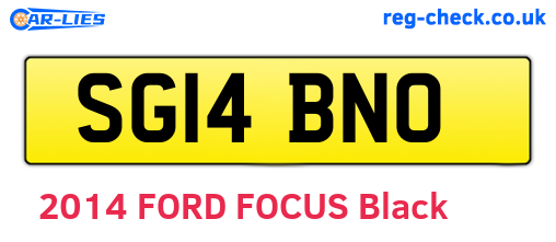SG14BNO are the vehicle registration plates.