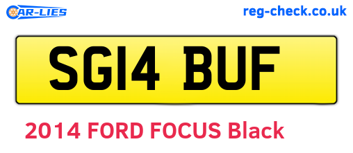SG14BUF are the vehicle registration plates.