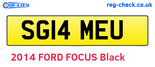 SG14MEU are the vehicle registration plates.