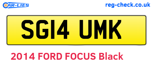 SG14UMK are the vehicle registration plates.