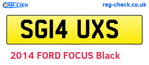 SG14UXS are the vehicle registration plates.