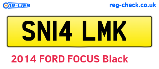 SN14LMK are the vehicle registration plates.
