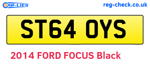 ST64OYS are the vehicle registration plates.