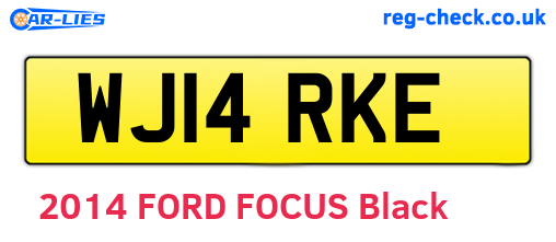 WJ14RKE are the vehicle registration plates.