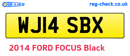 WJ14SBX are the vehicle registration plates.