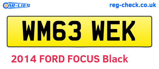 WM63WEK are the vehicle registration plates.