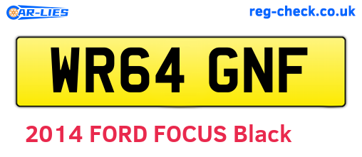 WR64GNF are the vehicle registration plates.