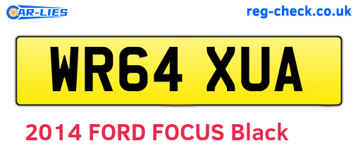 WR64XUA are the vehicle registration plates.
