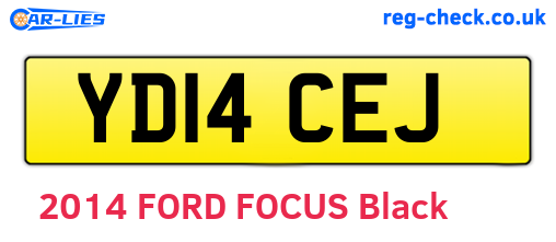 YD14CEJ are the vehicle registration plates.