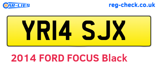 YR14SJX are the vehicle registration plates.