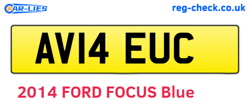 AV14EUC are the vehicle registration plates.
