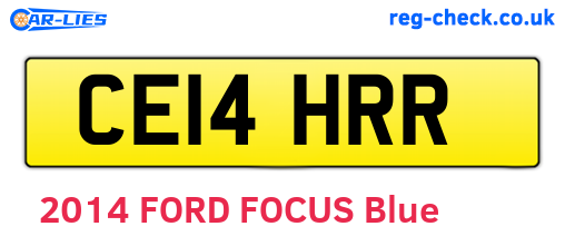 CE14HRR are the vehicle registration plates.