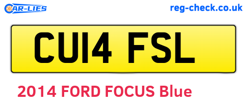 CU14FSL are the vehicle registration plates.