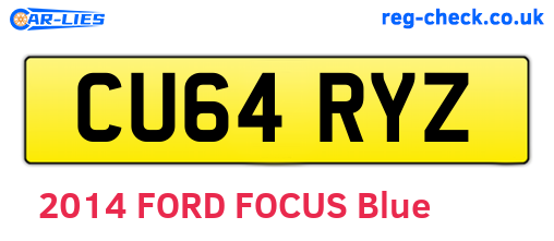 CU64RYZ are the vehicle registration plates.