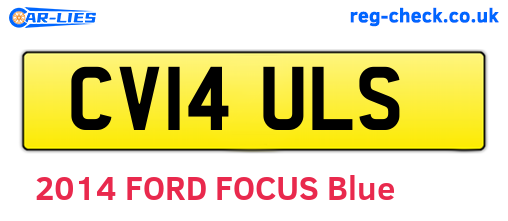 CV14ULS are the vehicle registration plates.