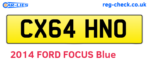 CX64HNO are the vehicle registration plates.