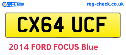 CX64UCF are the vehicle registration plates.