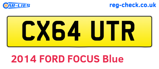 CX64UTR are the vehicle registration plates.