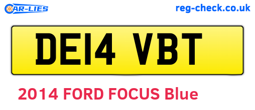 DE14VBT are the vehicle registration plates.