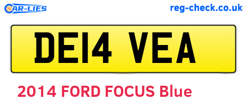 DE14VEA are the vehicle registration plates.