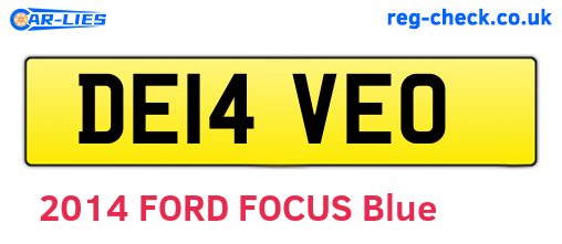DE14VEO are the vehicle registration plates.
