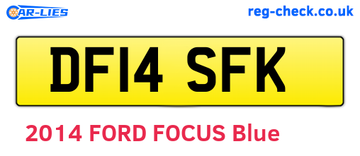 DF14SFK are the vehicle registration plates.